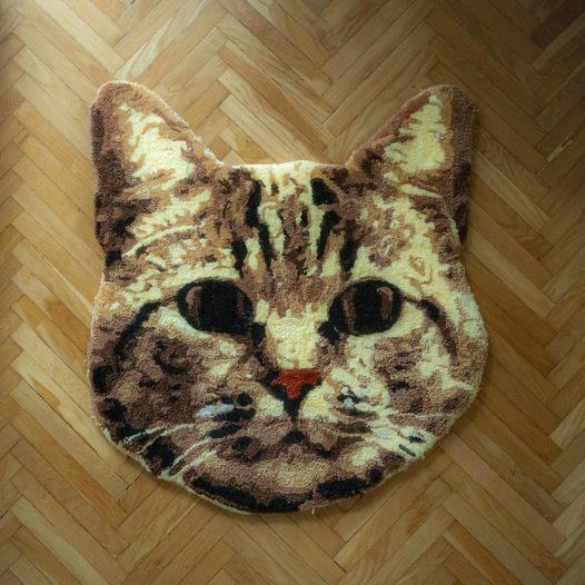 Tappeto Gatto, tappeto fatto a mano da HATEWOODLAB